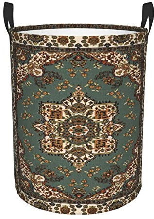 Traditioneller orientalischer Wäschekorb, wasserdicht, schmutzig, mit Griffen, runder Aufbewahrungskorb für Badezimmer, Schlafzimmer, Wohnheim