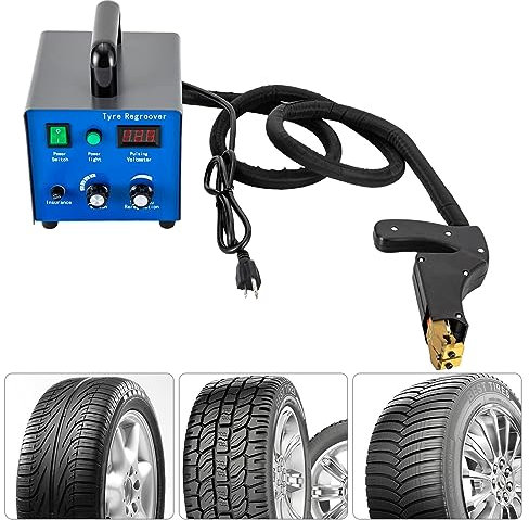 WSADZXC77 Rainureuse De Pneus en Caoutchouc 450 W, Machine à Rainurer Les Pneus pour Camion, Plage De Rainures : 3 à 20 Mm De Large Et 2 à 12 Mm De Profondeur, avec 10 Lames