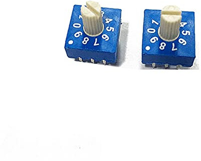 Drehgeber Code Schalter Digital Potentiometer mit Griff,DC 24V ERD110RS 10 bit 0-9 3:3,10x10mm Code Schalter Digital Potentiometer Schalteress (2 STÜCK)
