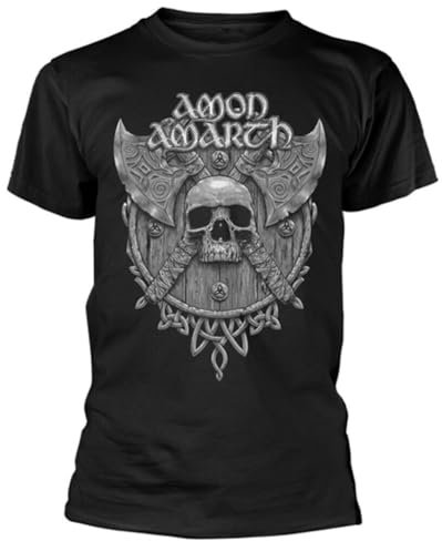 Amon Amarth 'Grey Skull' (Black) T-Shirt Black L