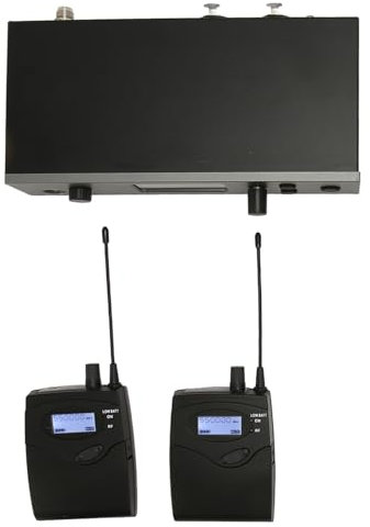 Sistema de Monitor de Oído Inalámbrico de Doble Canal UHF, Sistema de Monitor de Oído Inalámbrico, Sistema de Retorno de Oído de Monitor UHF Profesional de 1 Remolque y 2 Canales