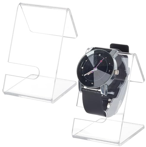 PH PandaHall 2pcs Présentoirs de montres Support de montre en acrylique transparent Présentoirs de bracelets de bijoux Support de support de montre pour affichage de bracelet de montre, 5x4.5x7cm