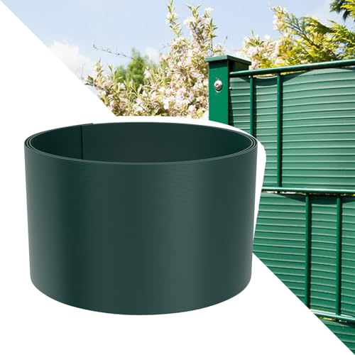 FIVMEN Tiras de protección visual de PVC duro, 2,5 m x 19 cm, lámina de protección visual opaca anti UV, para valla de doble varilla, valla de jardín, protección visual (verde)