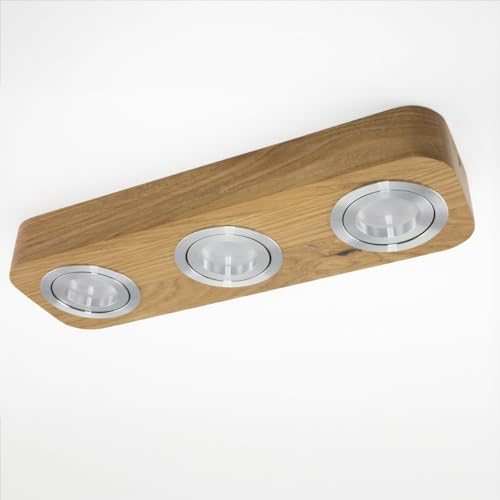 Oley Leuchten Oak³ LED Deckenleuchte aus Eiche, natur geölt [3 flammig]