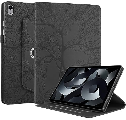 Succtopy Coque pour iPad 11ème Génération 11 Pouces 2025 (A16), iPad 10ème Génération 10.9 Pouces 2022 Étui Support Rotatif à 360 Degrés PU Cuir Housse de Protection avec Porte-Pencil Noir