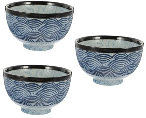 Alipis 3St Japanische Schüssel Ramenschalen Suppenschüssel aus Keramik asiatische schüssel asia schalen Suppenlöffel geschirrtuch Reisschalen Schalen für die Zubereitung von Mahlzeiten