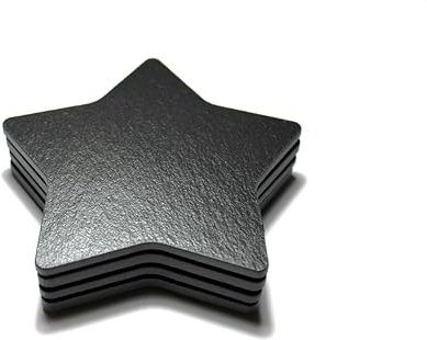 Generic 4 x Untersetzer aus Schiefer in Sternform, schwarz