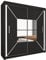 Style Heaven Modern Sliding Door Wardrobe for Bedroom,Matt Finish,2 Mirrored Sliding Doors wardrobes 6 Adjustable Shelves & 2Hanging Rail,made of MDF Chipboard,aluminium Handles Nicole(180 cm Black)