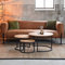 RINGO-Living Couchtisch 3er Set aus Massivholz - Vintage Wohnzimmertisch Set für Sofa - Couch Tisch Rund aus Mangoholz - Beistelltisch für Lampe & Pflanzen - 3er Blumenständer für Wohnzimmer