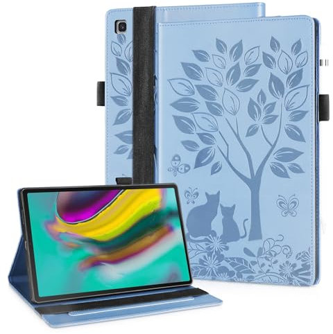 LSPCASA Hülle für Samsung Galaxy Tab S5e 10.5 Zoll( SM-T725/T720) Standfunktion Schutzhülle PU Leder Samsung Galaxy Tab S5E Tablet Case Cover mit Gummiband -Blau