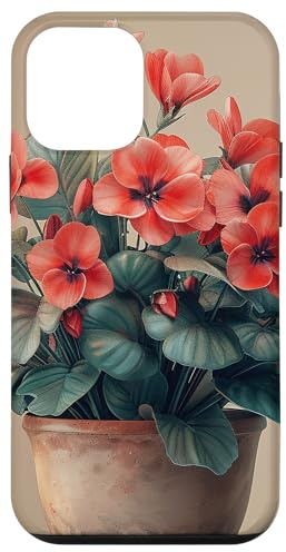 Coque pour iPhone 12 mini Graphisme Cottagecore en forme de fleur de cyclamen