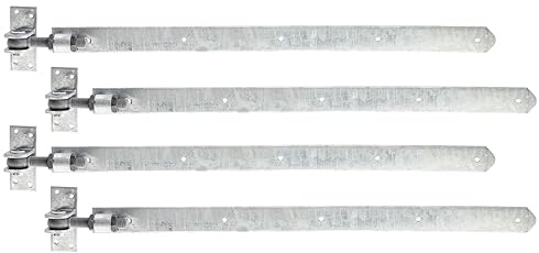 Alberts 868079 Ladenband | gerade, Abschluss abgerundet, verstellbar um 30 mm | feuerverzinkt | 660 x 40 mm | 4er Set