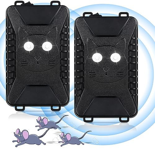 Under Hood Animal Repeller Battery Operated Rat Repeller Ultrasonic Car Mouse Repellent Mice Repellent Strobe Lights Keep Rat Mice Away from Car Engines Truck Garage Attic Basement Warehouse Barn