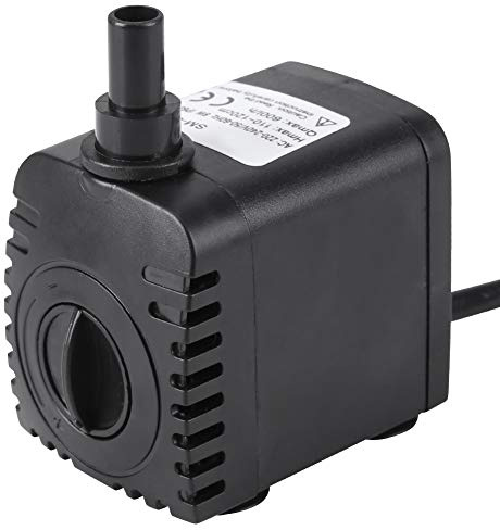 GLOGLOW Teichpumpe 600L/h, Geräuscharme Wasserpumpe für Aquarium, Springbrunnen und Hydrokultur, mit EU-Stecker