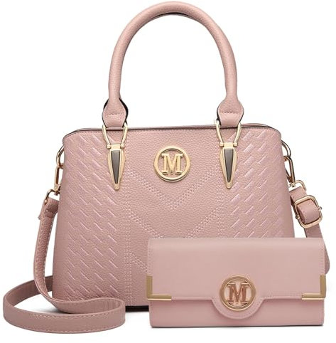 Miss Lulu Damen LG6865 LP2022 PK Handtasche, Rosa mit Geldbörse
