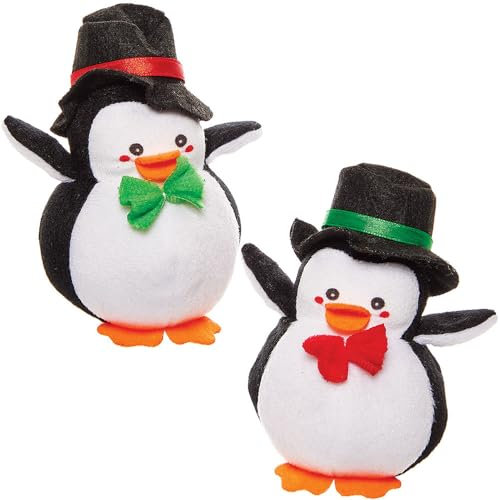 Baker Ross FN349 Pinguin Plüschtiere - 2er-Pack, Weihnachtstüten für Kinder