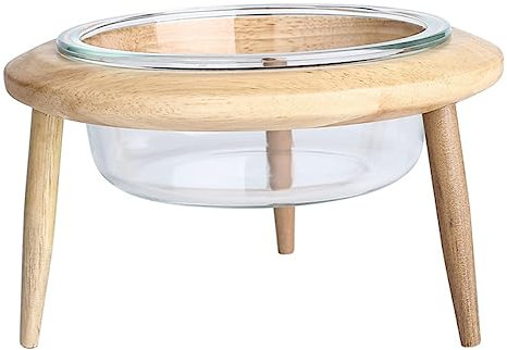 BESPORTBLE Glass Pet Bowl Set Detachable Tripod Cat Bowl Outdoor Whisker Friendly