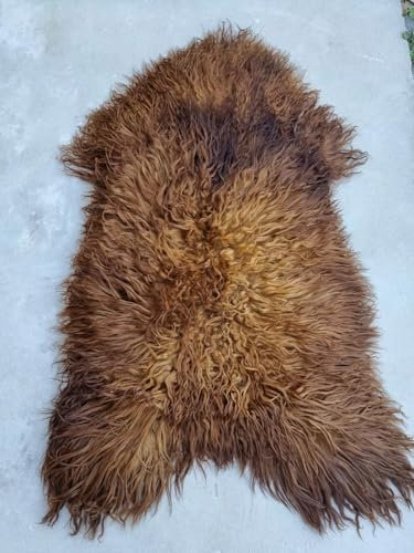 Provellus Premium Langhaar Island Schaffell Schaffelle Fell Lammfell Natur lockig Curly (Ginger, 110-120cm x 60-70cm)