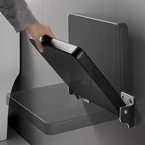Duschsitz für Badewannensitz, Wandmontage, zusammenklappbar, Schwarz