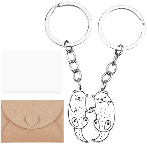 Yewseas 1 Paar Otter-Schlüsselanhänger, süße Tier-Schlüsselanhänger im Otter-Cartoon-Design für Paare und Freunde, ideal als Auto-Schlüsselanhänger und Taschenzubehör