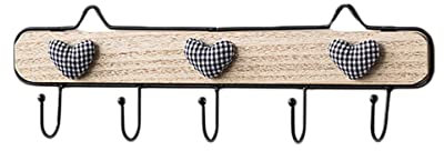 PRETYZOOM Kleiderbügelständer Wandgarderobenhaken Schlüsselhalter Kleiderhaken Handtuchhalter Schild Home Organizer Keine Montage Erforderlich (5 Haken)