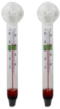 Qidures 2pcs Aquariumthermometer, Schwimmender Wassertemperaturmonitor, Glas Thermometer, Präzisions Thermometer Für Aquarien, Reptilienbehälter