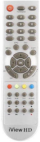 Replacement Remote Control ONLY for iView HD S2-HD1080 Model Satellite TV Receiver Set top Box, Tuner Remote Silver Colour For ASIN B0BQ8JBKBY