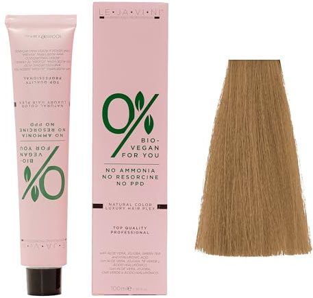 Lejavini 0% Bio Vegan For You 100mL Color 8/0 | Tinte Crema Colorante Permanente Vegana sin Amoniaco - Crema de Coloración Natural para el Cabello Sin Amoníaco
