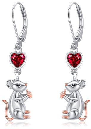 JERWLI Rat/Possum Earrings for Women 925 Sterling Sliver Mouse Dangle Earrings Opossum Jewelry Gifts for Women Lover