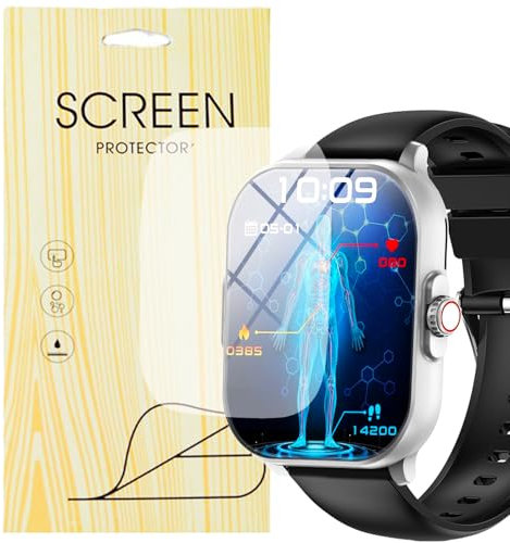 SNHVXLFW [6 Pezzo Protettive] Morbido Pellicola protettive per display Compatibile per Smartwatch YYKY Orologio Intelligente Uomo Donna 2.01 E02