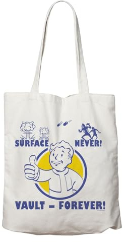 Fallout Tote Bag - Offizieller Merchandise-Shopper aus Segeltuch mit Vault-Tec-Logo | wiederverwendbares Gaming-Geschenk