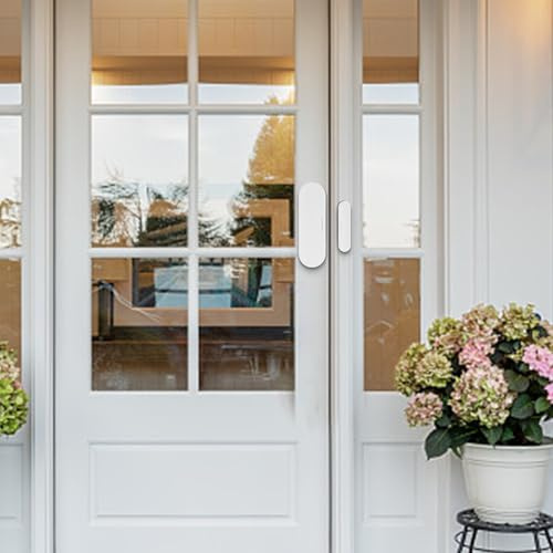 Matter Thread Sensor de puerta y ventana con alarma antirrobo, alimentado por USB, compatible con aplicación y control de voz para seguridad del hogar