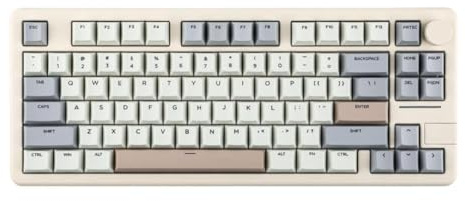VmugDVoqb 75 Percent Layout Mechanical Keyboard Aluminum Gasket Mounted Wired 2.4G Wireless Type C Compatible With 5420(Grey)