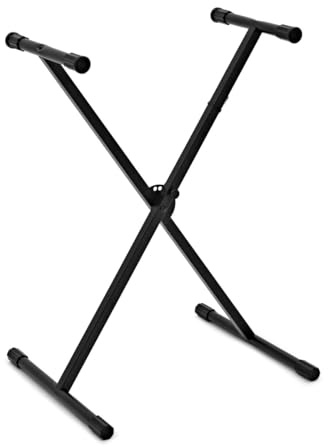G4M X-Frame Keyboard Stand | For practice sessions and small gigs, reinforced steel frame with rubber grips, flat-fold for easy storage