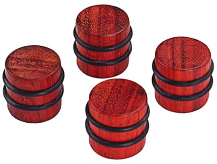 4 Stück Gd405 Holzknöpfe für E-gitarre und Bass, Rot | Importierte Konzentrische und Geteilte Schäfte, Präzise Passform, Zubehör für Instrumentenregler