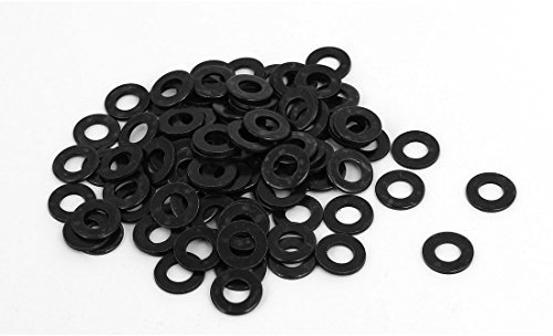 sourcing map 100 STÜCKE Unterlegscheiben Dichtungen Abstandshalter M5 x 10mm x 1mm Schwarz Verzinkt
