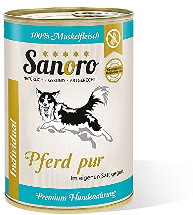 Pferd pur, 100% Muskelfleisch vom Pferd, salzfrei - Premium-Hundefutter - singleprotein, hypoallergen - für Ausschlußdiäten geeignet (1 x 400g)