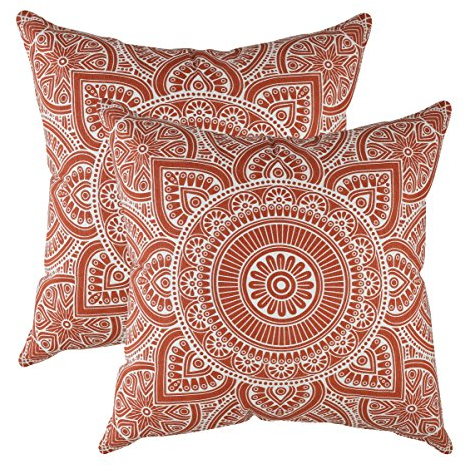 TreeWool Dekorativer Kissenbezug (50 x 50 cm, Rost) Mandala Design 100% Baumwolle (2er Pack)