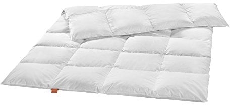 sleepling 194638 warme Winter Daunendecke Bettdecke, Neue weißen Daunen (90%) und Federn (10%), Made in EU, Ökotex, Downpass, 155 x 220 cm, weiß