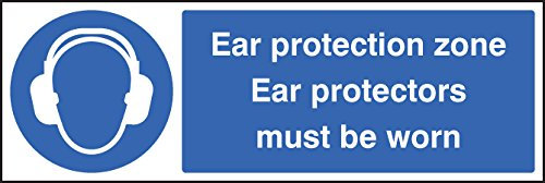 Mandatory Signs - Ear protection zone ear protectors must be worn - Self Adhesive Vinyl