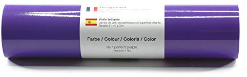 Selbstklebende Plotterfolie Vinylfolie 21 cm x 3 m glänzend 39 Farben zur Auswahl, Farbe:151 Lila