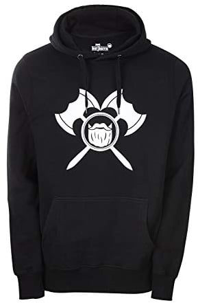 barTbaren Hoodie Kapuzenpullover mit großem Axt-Logo Front-Desgin (Schwarz, XXL)