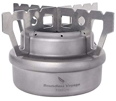 Boundless Voyage Titanium Spirit Cuisinière à Alcool Camping Mini Spirit Cooker Brûleur à l'alcool pour la randonnée Randonnée