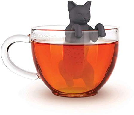 Leikance Teesieb für Haustiere, Katze, Tee-Ei in Lebensmittelqualität, Silikon, Gummi, für Tee und Tiere, Tee 11 * 4.5 * 7cm grau