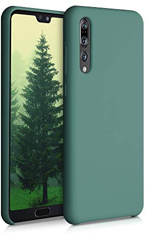 kwmobile Hülle kompatibel mit Huawei P20 Pro Hülle - Silikon Handy Case - Handyhülle weiche Oberfläche - kabelloses Laden - Tannengrün