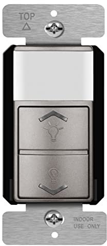 TOPGREENER Motion Sensor Light Switch Dimmer, Electronic Dimmer with PIR Motion Sensor, Occupancy & Vacancy Modes, 150W LED/CFL, Single-Pole, UL Listed, TDODS5-120-NK, Nickel…