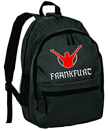 Tipolitografia Ghisleri Frankfurter Fan-Rucksack mit Reißverschlusstaschen und Deutschland-Fußball-Fan-Schultergurten - Sonderanfertigung