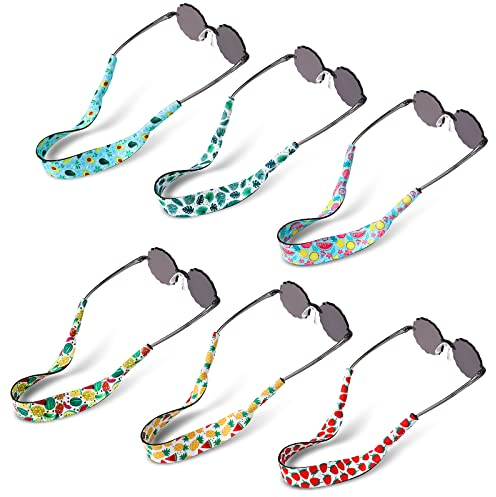 Hifot 6 Stück Brillenband Kinder, Neoprene Sportbrillenband Sonnenbrille Brillenbänder Anti-Rutsch Brillen Bband Schwimmfähig für Kinder