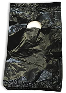 Dog Poo Bags Hundekotbeutel - geblockt mit Griffloch - SCHWARZ - 20 + 3 x 30 + 3 cm (2000 Stück)