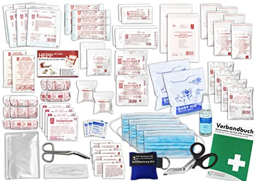 Komplett-Set Erste-Hilfe nach aktueller DIN/EN 13 169 PLUS 2 für Betriebe inkl. Hygiene-Gel & Notfallbeatmungshilfe
